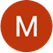 A solid red-orange circle with a white capital letter "M" centered inside it.