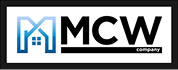 Logo featuring a stylized blue house icon next to the bold black letters "MCW" and the word "Company" in smaller text within a black rectangular border.